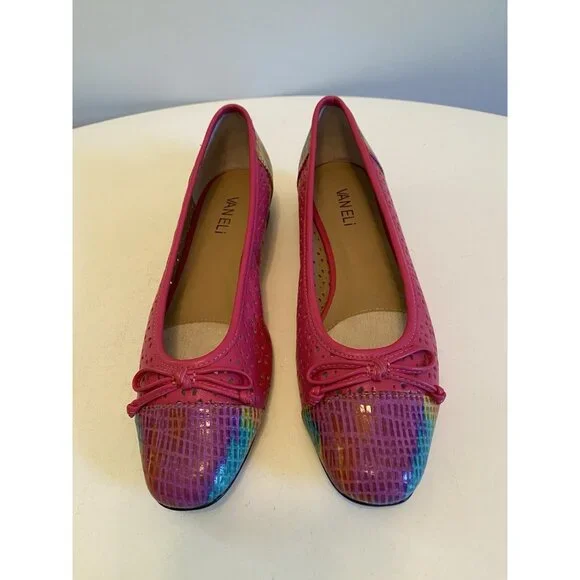 New Vaneli Farro Fuchsia Women’s Size 7 1/2 N Slip On Flats Colorful Shoe - Picture 4 of 11